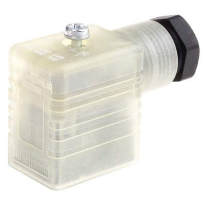 Hirschmann GML 2P+E DIN 43650 B, Female Solenoid Valve Connector,  with Indicator Light, 24 V ac/dc Voltage