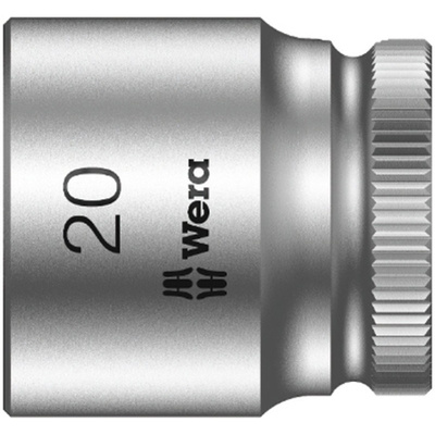 Wera 20mm Hex Socket With 3/8 in Drive , Length 30 mm