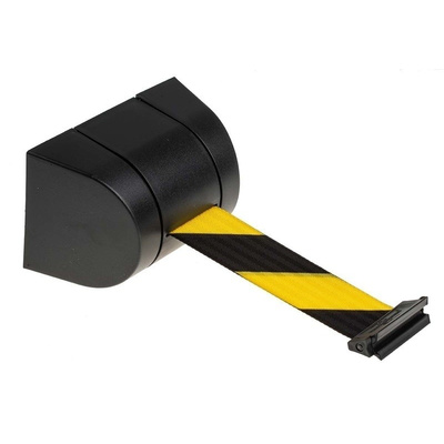 Tensator Black & Yellow Wall Mounted Retractable Barrier, Retractable 4.6m