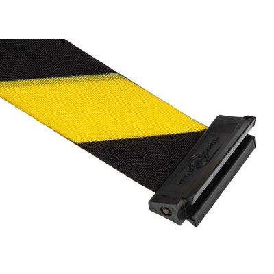 Tensator Black & Yellow Wall Mounted Retractable Barrier, Retractable 4.6m