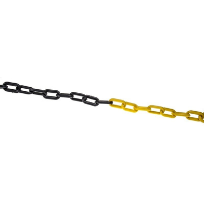 JSP Black & Yellow Barrier & Stanchion Chain Link, Chain Barrier 25m
