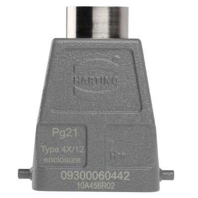 HARTING Han B Heavy Duty Power Connector Hood, PG21 Thread