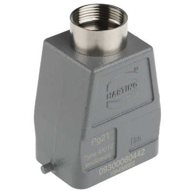 HARTING Han B Heavy Duty Power Connector Hood, PG21 Thread