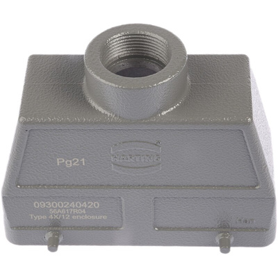 HARTING Han B Heavy Duty Power Connector Hood, PG21 Thread