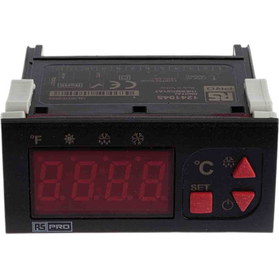RS PRO Panel Mount On/Off Temperature Controller, 77 x 35mm 1 Input, 1 Output Relay, 230 V ac Supply Voltage