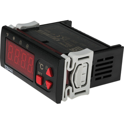 RS PRO Panel Mount On/Off Temperature Controller, 77 x 35mm 1 Input, 2 Output Relay, 230 V ac Supply Voltage