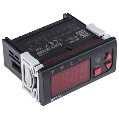 RS PRO Panel Mount On/Off Temperature Controller, 77 x 35mm 2 Input, 3 Output Relay, 230 V ac Supply Voltage