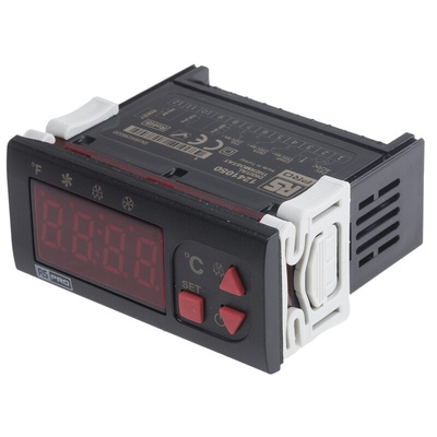 RS PRO Panel Mount On/Off Temperature Controller, 77 x 35mm 2 Input, 3 Output Relay, 24 V ac/dc Supply Voltage