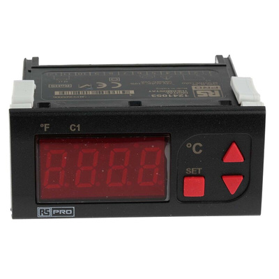 RS PRO Panel Mount On/Off Temperature Controller, 77 x 35mm 1 Input, 1 Output Relay, 24 V ac/dc Supply Voltage