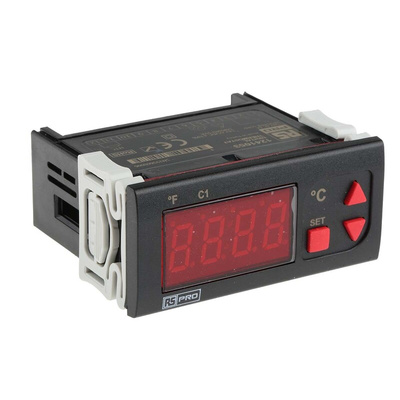 RS PRO Panel Mount On/Off Temperature Controller, 77 x 35mm 1 Input, 1 Output Relay, 24 V ac/dc Supply Voltage
