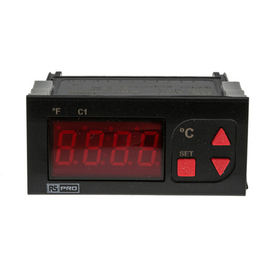 RS PRO Panel Mount On/Off Temperature Controller, 77 x 35mm 1 Input, 1 Output Relay, 230 V ac Supply Voltage