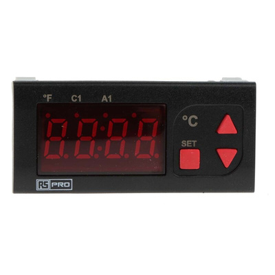 RS PRO Panel Mount On/Off Temperature Controller, 77 x 35mm 1 Input, 2 Output Relay, 24 V ac/dc Supply Voltage