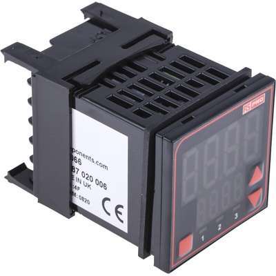 RS PRO Panel Mount PID Temperature Controller, 48 x 48mm, 2 Output Relay, SSR, 110 → 240 V ac Supply Voltage