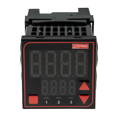 RS PRO Panel Mount PID Temperature Controller, 48 x 48mm, 3 Output Relay, 24 V ac/dc Supply Voltage