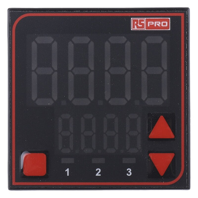RS PRO Panel Mount PID Temperature Controller, 48 x 48mm, 3 Output Relay, SSR, 110 → 240 V ac Supply Voltage