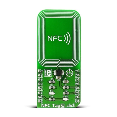 MikroElektronika MIKROE-2462, NT3H1101 Near Field Communication (NFC) mikroBus Click Board NFC Tag 2 Click for Arduino,