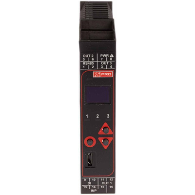 RS PRO DIN Rail PID Temperature Controller, 22.5 x 110mm 1 Input, 3 Output Relay, Relay-CO, SSR, 24 V ac/dc Supply