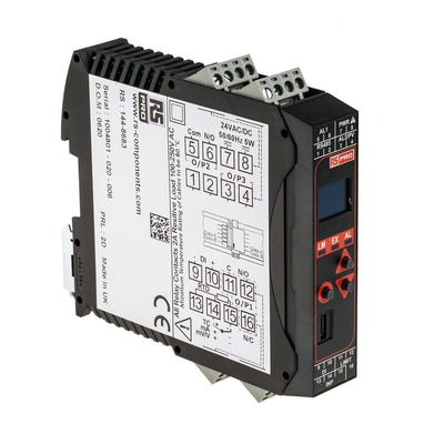 RS PRO DIN Rail PID Temperature Controller, 22.5 x 110mm 3 Input, 2 Output Changeover Relay, Relay, 24 V ac/dc Supply