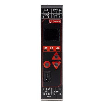 RS PRO DIN Rail PID Temperature Controller, 22.5 x 110mm 3 Input, 2 Output Changeover Relay, Relay, 100 → 240 V