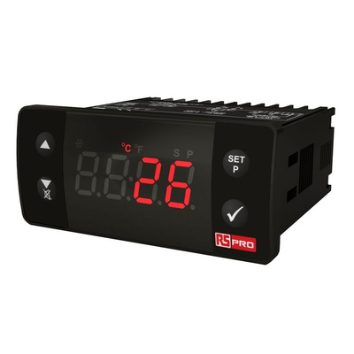 RS PRO Panel Mount On/Off Temperature Controller, 77 x 35mm 1 Input, 1 Output Relay, 230 V Supply Voltage ON/OFF