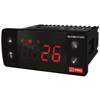 RS PRO Panel Mount On/Off Temperature Controller, 77 x 35mm 3 Input, 3 Output Relay, 24 V Supply Voltage ON/OFF