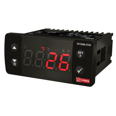 RS PRO Panel Mount PID Temperature Controller, 77 x 35mm 1 Input, 2 Output Relay, 24 V Supply Voltage ON/OFF, PID