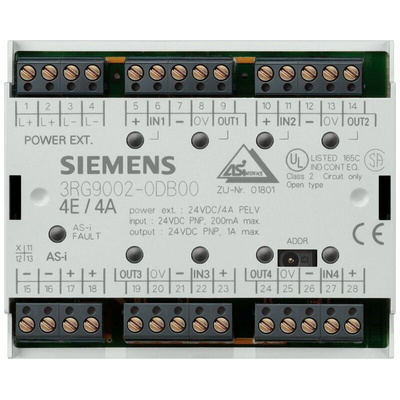 Siemens 3RG9 Series Input/Output Module, 4 Inputs, 4 Outputs, 26.5 → 31.6 V