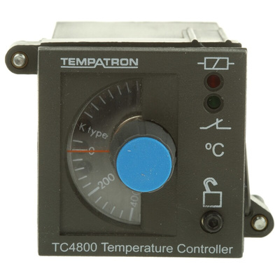 Tempatron 1/16 DIN On/Off Temperature Controller, 48 x 48mm, 1 Output Relay, 110 → 230 V ac Supply Voltage