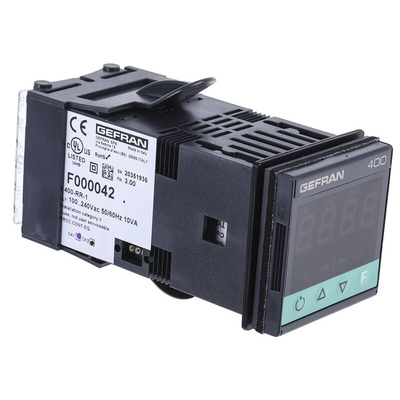 Gefran 400 PID Temperature Controller, 48 x 48 (1/16 DIN)mm, 2 Output Relay, 100 V ac, 240 V ac Supply Voltage ON/OFF