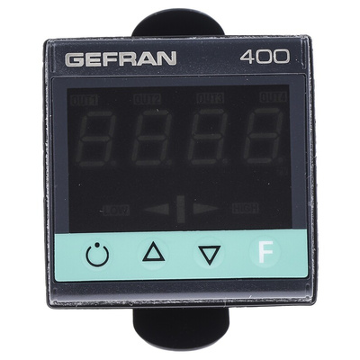 Gefran 400 PID Temperature Controller, 48 x 48 (1/16 DIN)mm, 2 Output Relay, 100 V ac, 240 V ac Supply Voltage ON/OFF