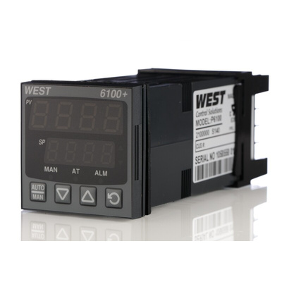 West Instruments P6100 PID Temperature Controller, 48 x 48 (1/16 DIN)mm, 1 Output Relay, 100 V ac, 240 V ac Supply
