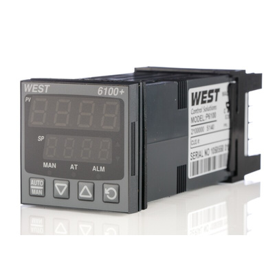 West Instruments P6100 PID Temperature Controller, 48 x 48 (1/16 DIN)mm, 1 Output Relay, 24 → 48 V ac/dc Supply