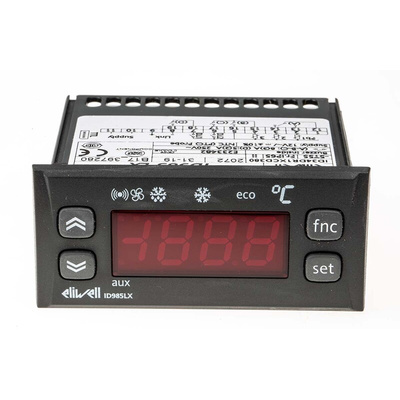 Eliwell ID 985LX Panel Mount On/Off Temperature Controller, 74 x 32mm, 4 Output Relay, 12 V ac/dc Supply Voltage