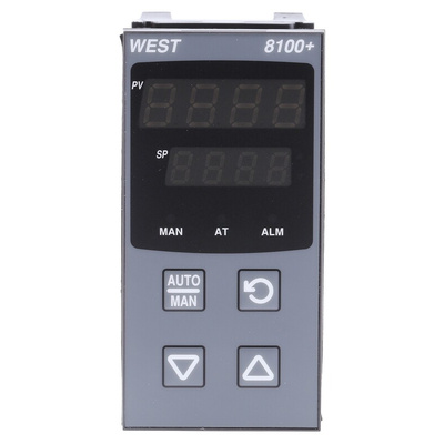 West Instruments P8100 PID Temperature Controller, 96 x 48 (1/8 DIN)mm, 1 Output Linear, 100 → 240 V ac Supply Voltage