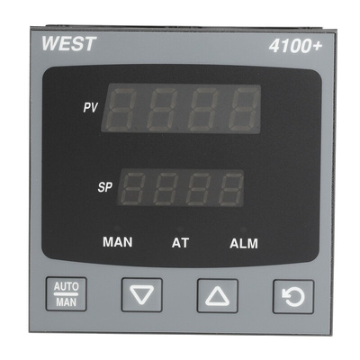 West Instruments P4100 PID Temperature Controller, 96 x 96 (1/4 DIN)mm, 1 Output Relay, 100 → 240 V ac Supply Voltage