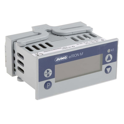 Jumo eTRON Panel Mount Thermostat, 76 x 36mm, 1 Output 1 Relay, 230 V ac Supply Voltage