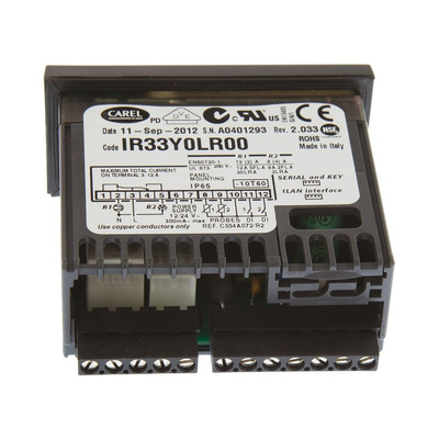 Carel IR33 On/Off Temperature Controller, 76.2 x 34.2mm, 12 → 24 V ac Supply Voltage