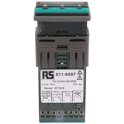 CAL 3300 PID Temperature Controller, 2 Output Relay, SSD, 12 → 24 V ac/dc Supply Voltage