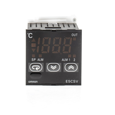 Omron E5CSV PID Temperature Controller, 48 x 48mm 1 Input, 2 Output Relay, 24 V ac/dc Supply Voltage