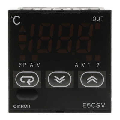 Omron E5CSV PID Temperature Controller, 48 x 48mm, 2 Output Relay, 24 V ac/dc Supply Voltage