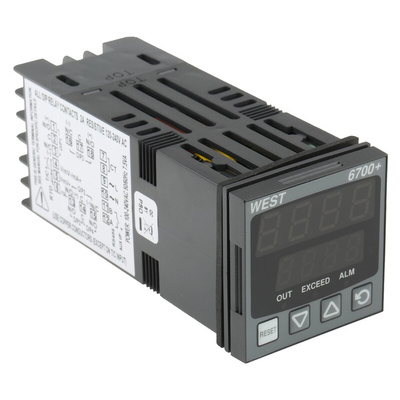 West Instruments P6700 PID Temperature Controller, 48 x 48 (1/16 DIN)mm, 1 Output Relay, 100 → 240 V ac Supply Voltage
