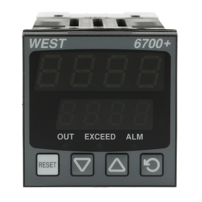 West Instruments P6700 PID Temperature Controller, 48 x 48 (1/16 DIN)mm, 1 Output Relay, 100 → 240 V ac Supply Voltage