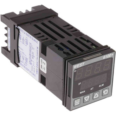 West Instruments P6100 PID Temperature Controller, 48 x 48 (1/16 DIN)mm, 1 Output SSR, 24 → 48 V ac/dc Supply