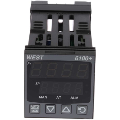West Instruments P6100 PID Temperature Controller, 48 x 48 (1/16 DIN)mm, 1 Output SSR, 24 → 48 V ac/dc Supply