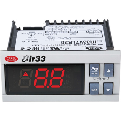 Carel IR33 Panel Mount PID Temperature Controller, 76.2 x 34.2mm, 1 Output Relay, 12 → 24 V ac Supply Voltage