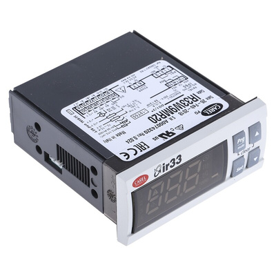 Carel IR33 Panel Mount PID Temperature Controller, 76.2 x 34.2mm, 2 Output Relay, 24 V ac/dc Supply Voltage