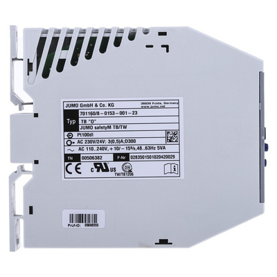 Jumo safetyM TB/TW Temperature Limiter, 22,5 x 109mm 1 (Analogue) Input, 2 Output Relay, 110 → 240 V ac Supply