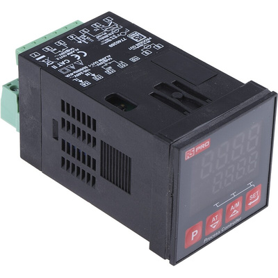 RS PRO 1/16 DIN PID Temperature Controller, 48 x 48mm, 3 Output Current, Relay, 100 → 240 V ac Supply Voltage