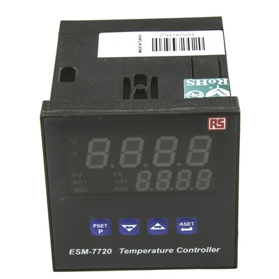 RS PRO Panel Mount PID Temperature Controller, 72 x 72mm, 3 Output SSR, 24 V ac/dc Supply Voltage ON/OFF, PID Controller