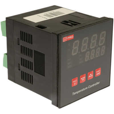 RS PRO Panel Mount PID Temperature Controller, 72 x 72mm, 3 Output SSR, 230 V ac Supply Voltage ON/OFF, PID Controller